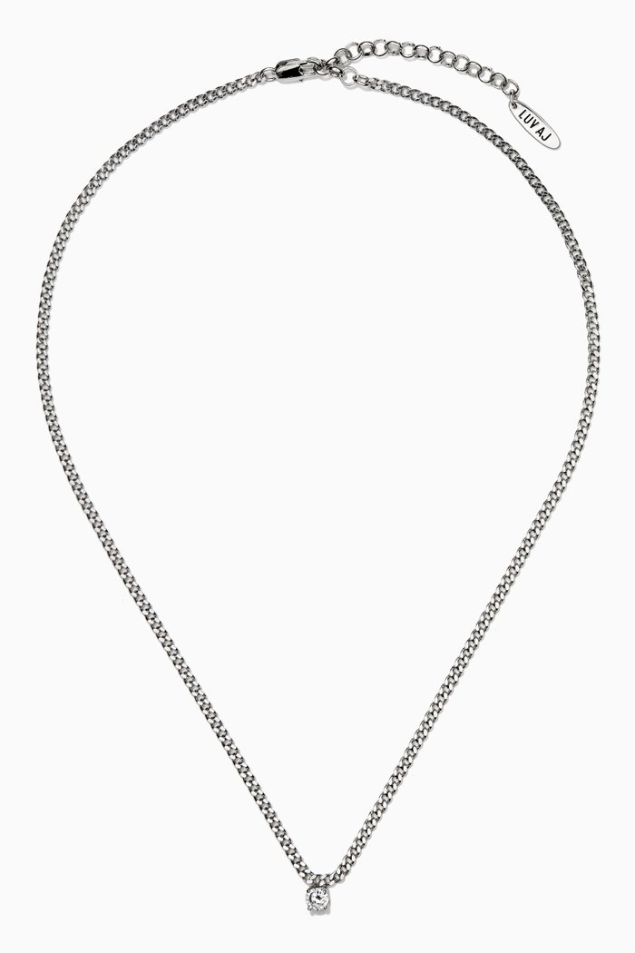 

Bardot Stud Pendant Necklace in Silver-plated Brass