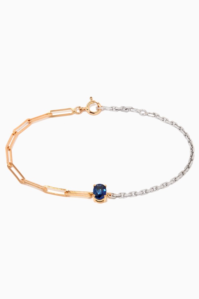 Solitaire Sapphire Bracelet in 18kt Yellow & White Gold