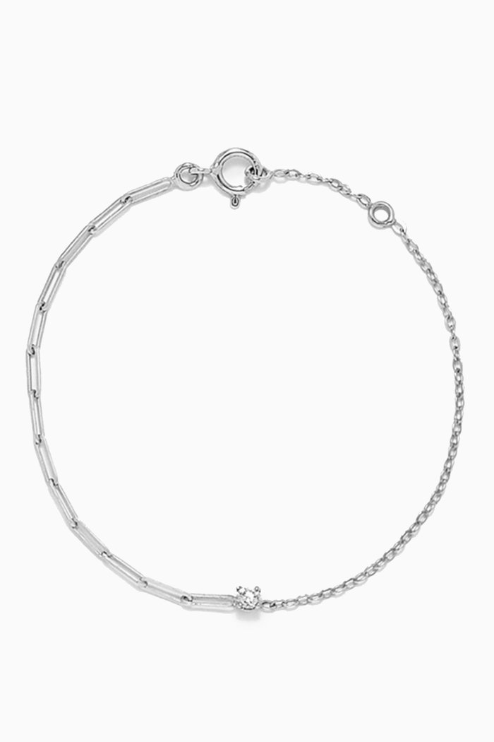 

Solitare Diamond Bracelet in 18kt White Gold, Silver