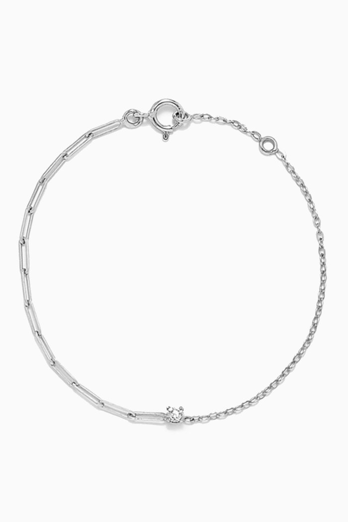 

Solitare Diamond Bracelet in 18kt White Gold, Silver