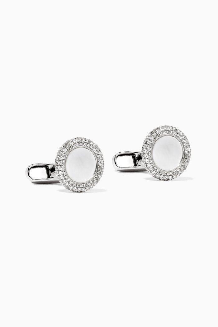 

Circular Diamond Cufflinks in 18kt White Gold