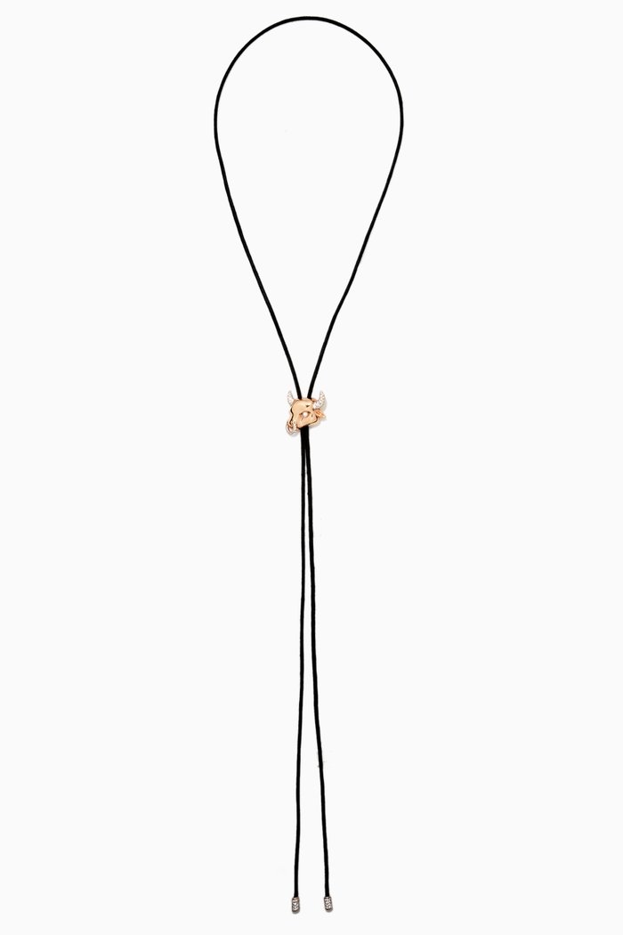 

Zodiac Taurus String Necklace with Diamonds in 18kt Rose Gold