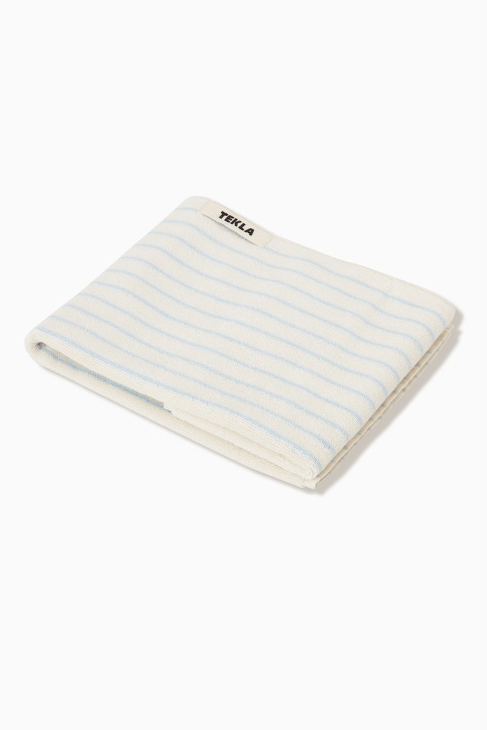 

Striped Hand Towel in Organic Cotton, White
