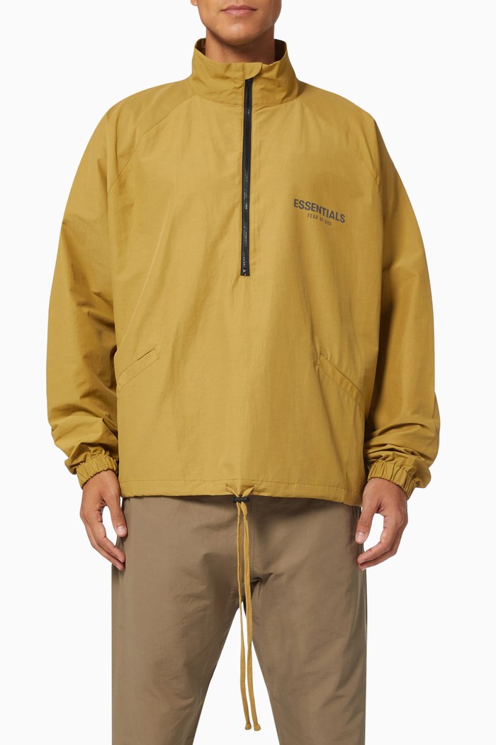 

Half Zip Track Jacket in Cotton, Brown