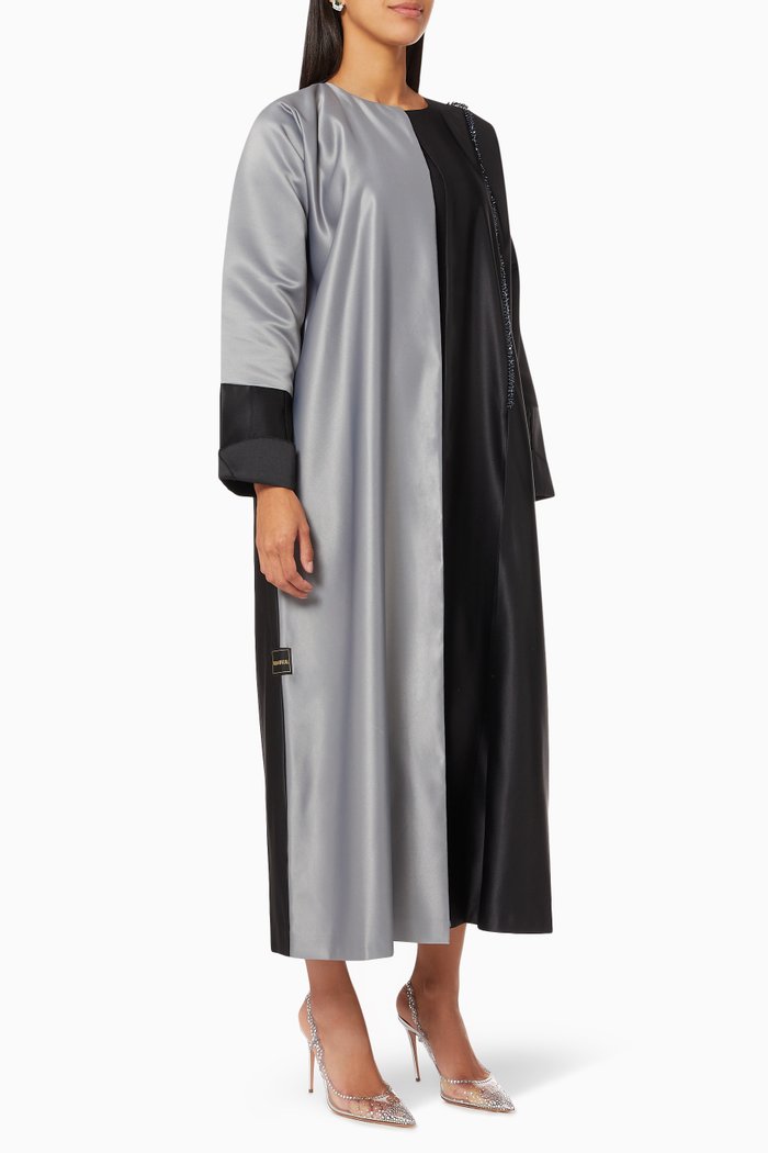 

Bead Embellished Two Tone Abaya, Multicolour