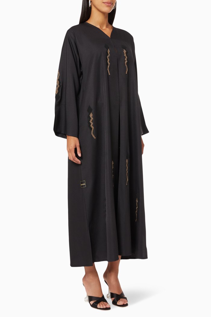 

Bead Embellished Abaya, Black