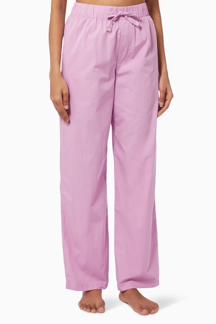 

Poplin Pyjama Pants in Organic Cotton, Pink