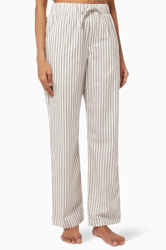 

Hopper Stripes Poplin Pyjama Pants in Organic Cotton, Neutral