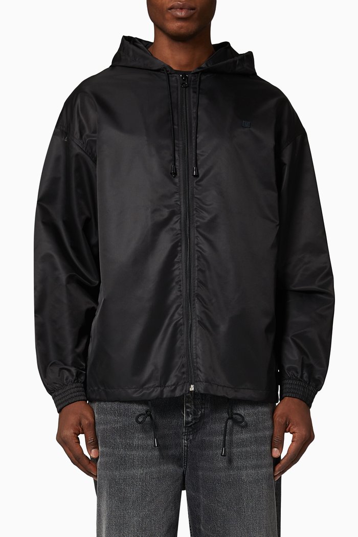 

Hooded Jacket in Recycled Nylon, Black