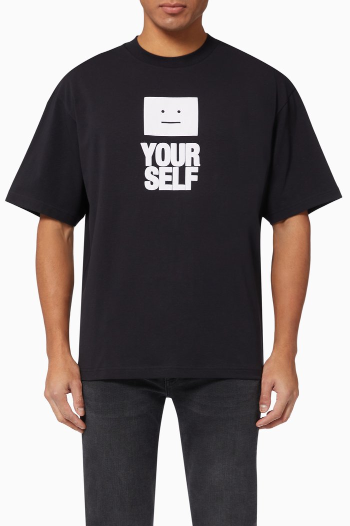 

Exford Slogan T-shirt in Cotton Jersey, Black