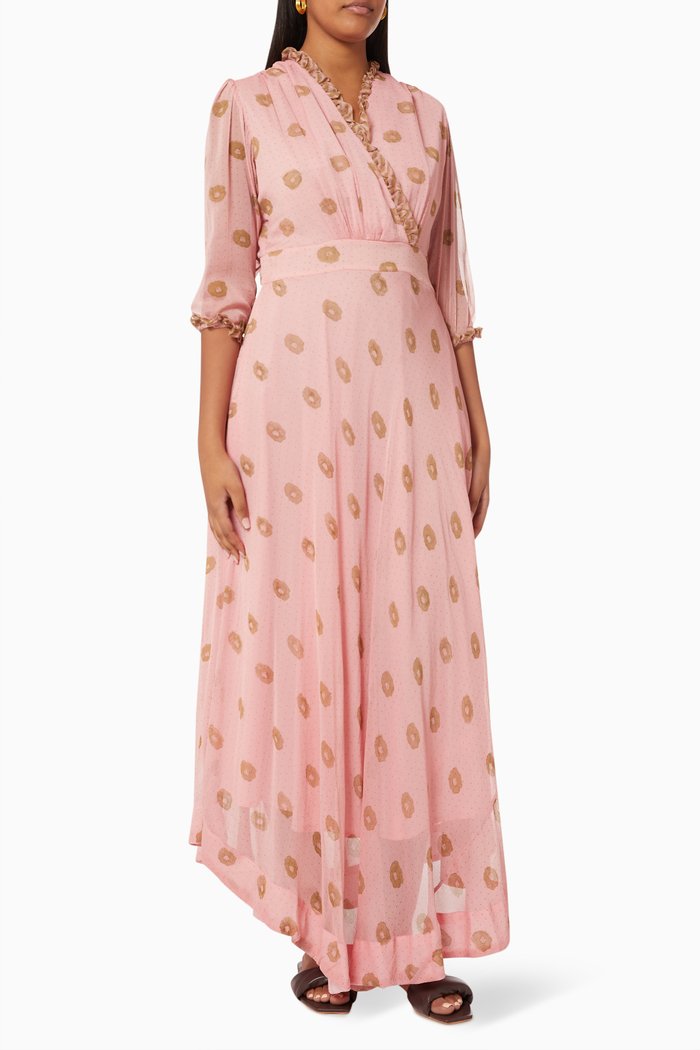 

Ruffle Wrap Dress, Pink