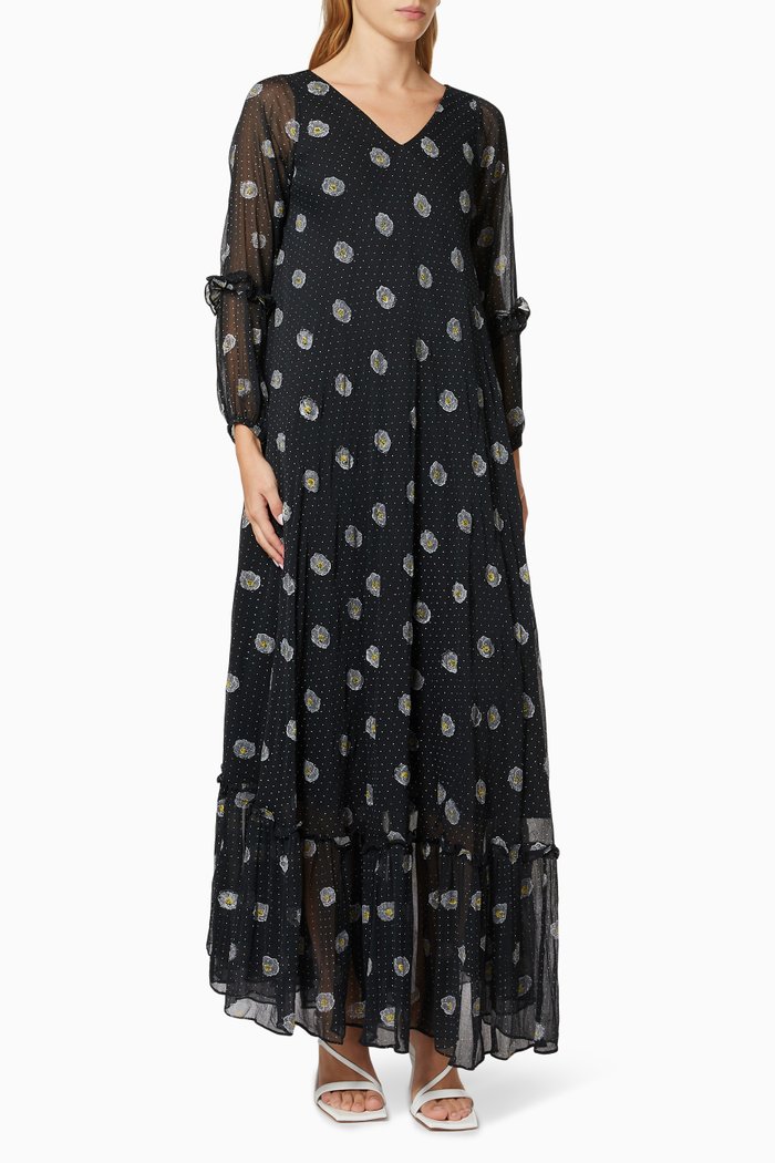 

Queen of Spades Floral Dress, Black