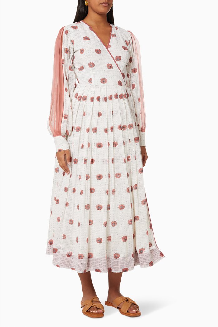

Orchid Wrap Dress in Organza, Pink