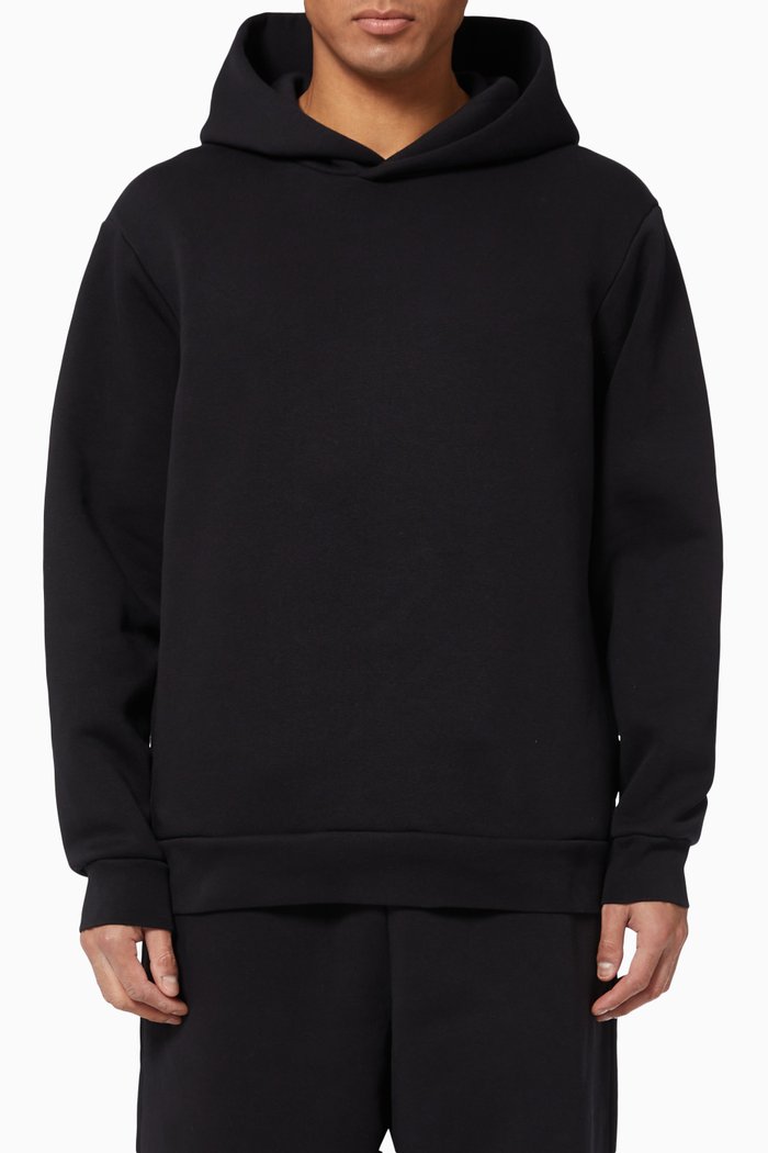 

Hooded Sweatshirt in Cotton Blend, Black