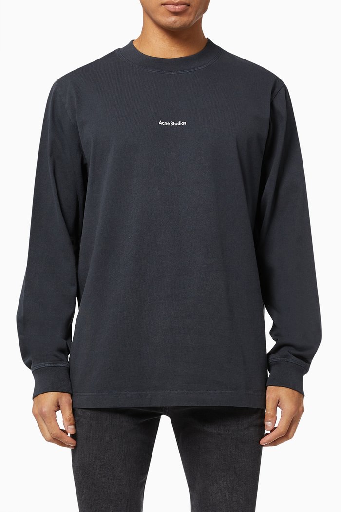 

Long Sleeve T-shirt in Organic Cotton Midweight Jersey, Black
