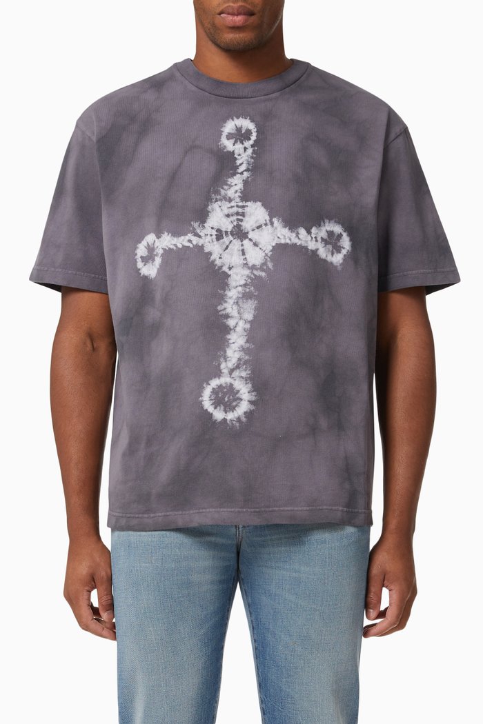 

Tie-Dye Graphic T-Shirt in Organic Cotton, Purple