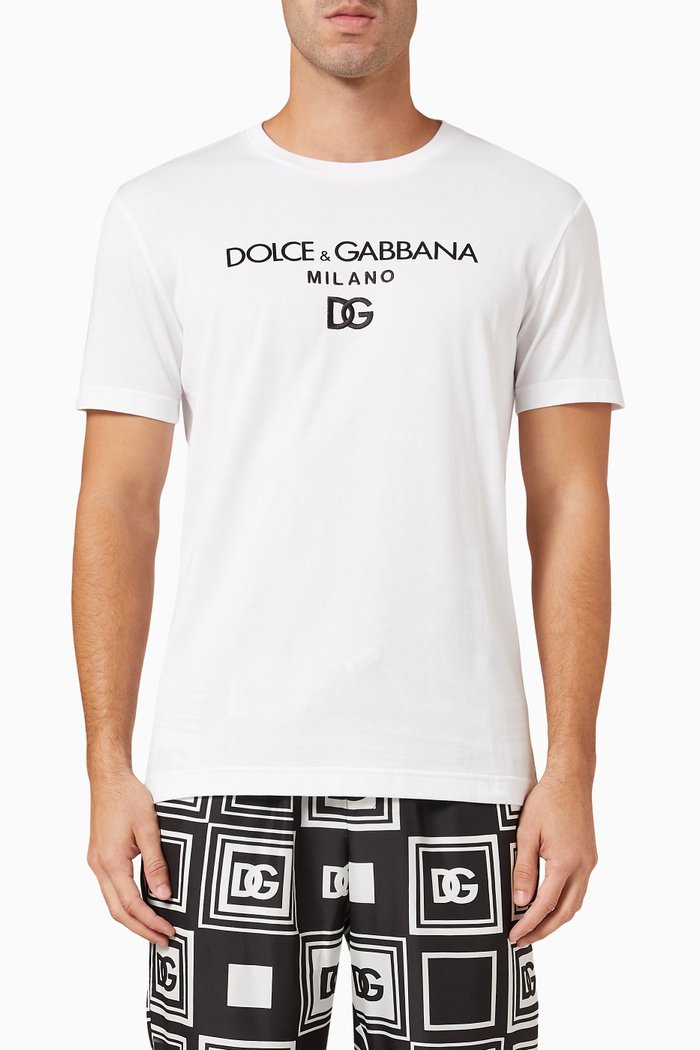 

Iconic DG Logo T-shirt in Cotton Jersey, White