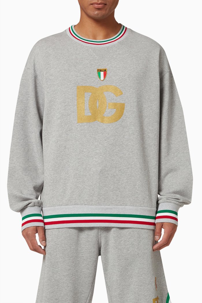 

DG Print Sweatshirt in Jersey, Grey