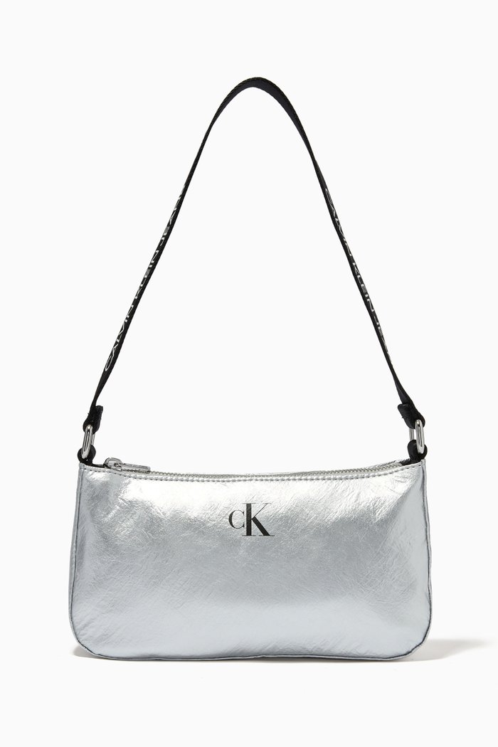 

Recycled Shoulder Bag in Nylon, Silver