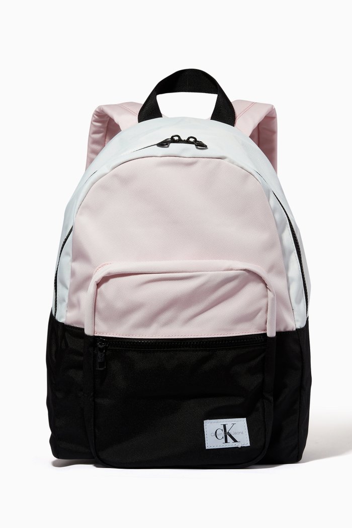

CK Logo Backpack in Canvas, Pink