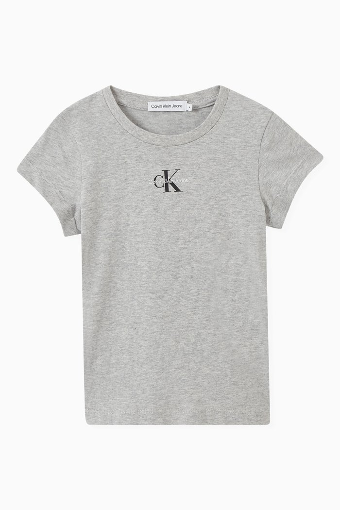 

Slim T-shirt in Organic Cotton, Grey