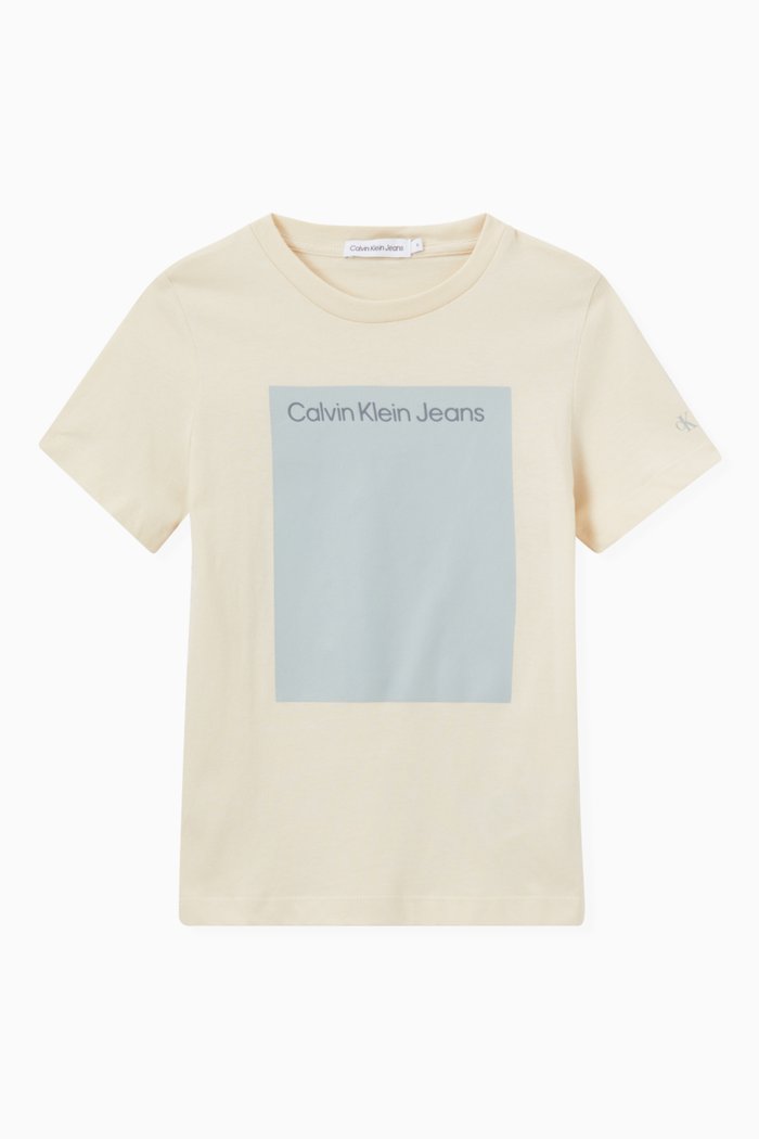

Colour-block Logo T-shirt in Cotton, Neutral