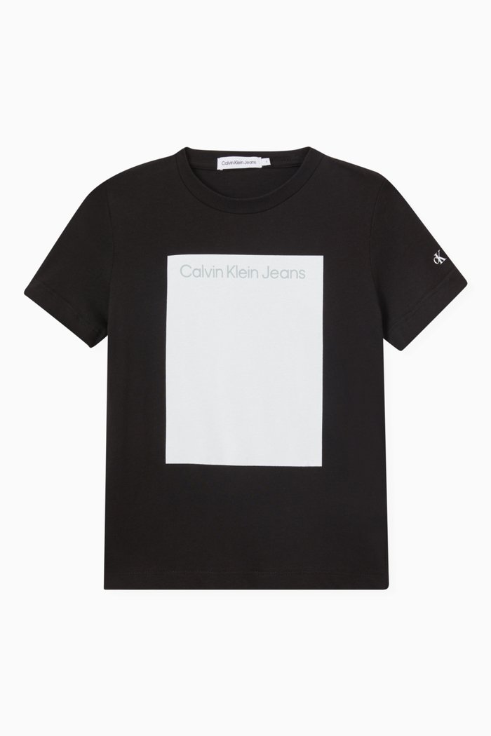 

Colour-block Logo T-shirt in Cotton, Black