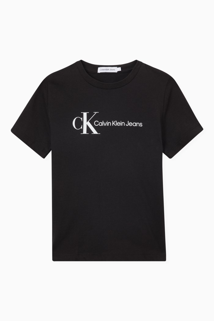

Monogram Logo T-shrt in Organic Cotton, Black