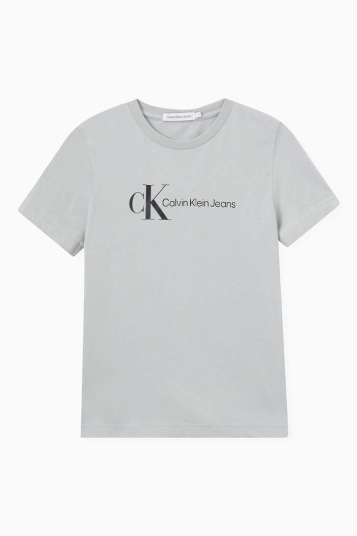 

Monogram Logo T-shrt in Organic Cotton, Grey