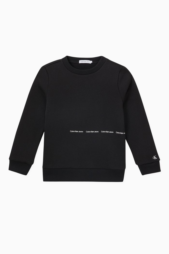 

Repeat Logo Sweatshirt in Organic Cotton, Black