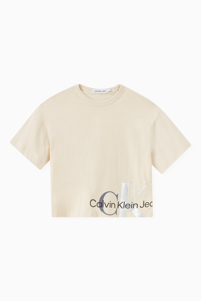 

Boxy Cropped T-shirt in Organic Cotton, Neutral