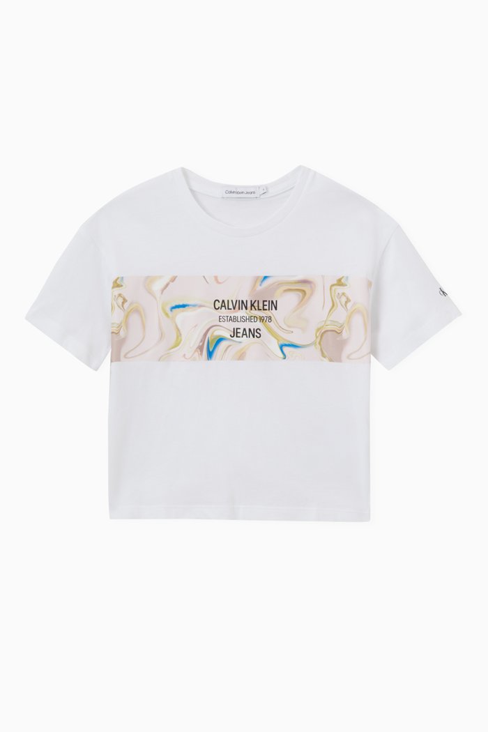 

Liquid Print Logo T-shirt in Organic Cotton, White