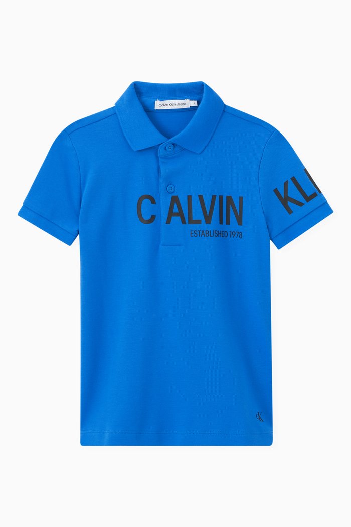 

Logo Polo Shirt in Cotton, Blue