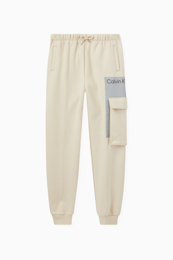 

Colour-block Logo Sweatpants in Cotton Fleece, Neutral
