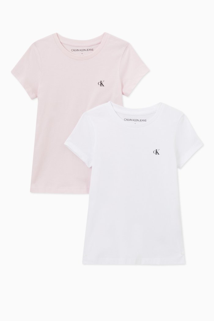 

Slim Monogram T-shirts in Organic Cotton, Set of 2, Multicolour