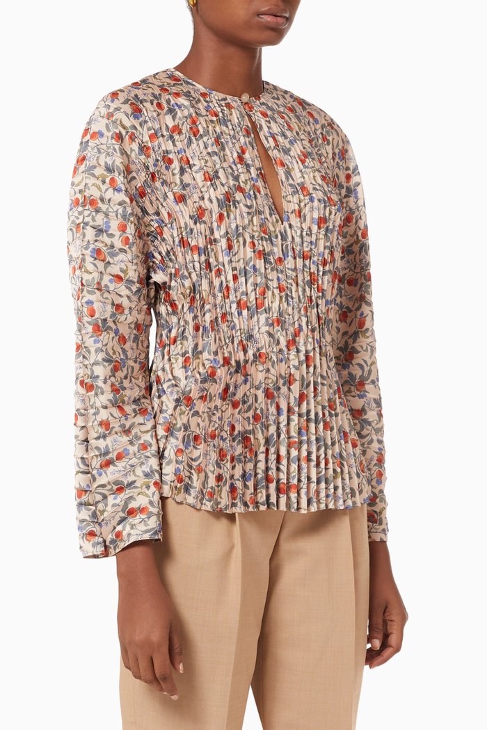 

Pomegranate Pleated Blouse, Neutral