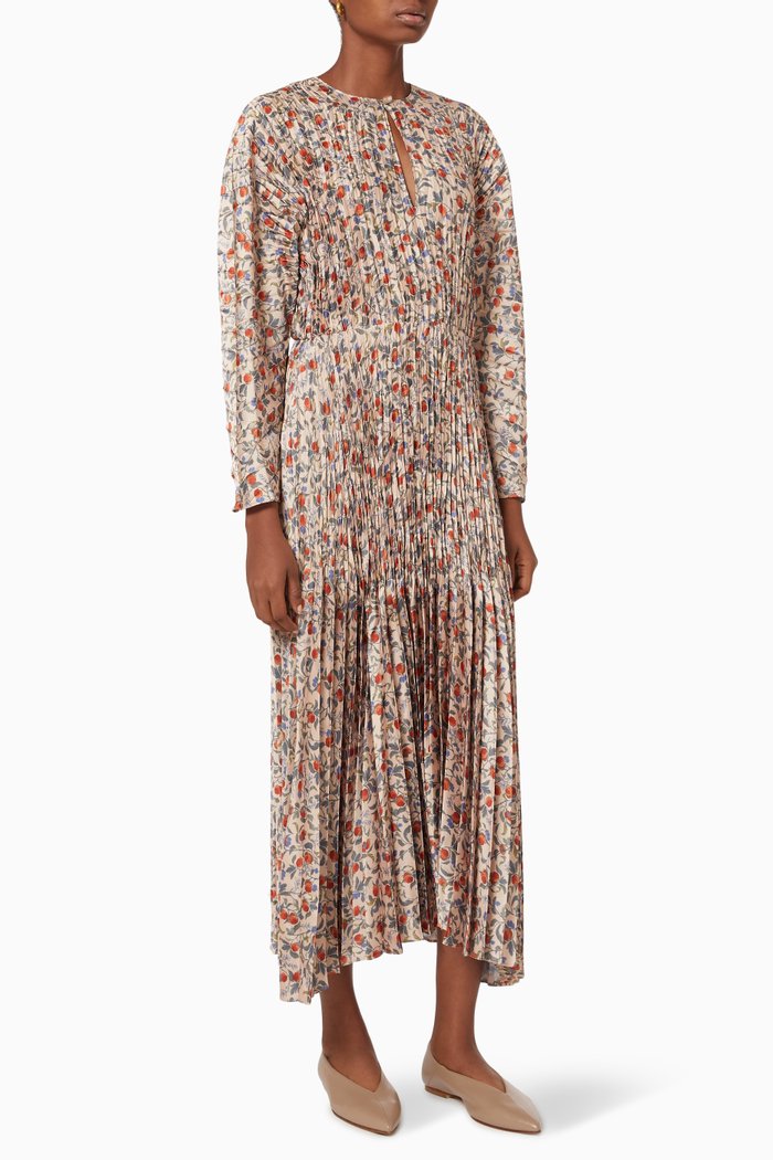

Pomegranate Pleated Dress, Neutral