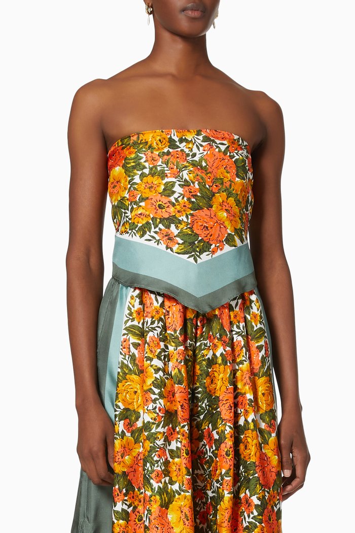 

Gillian Scarf Top in Silk Twill, Orange