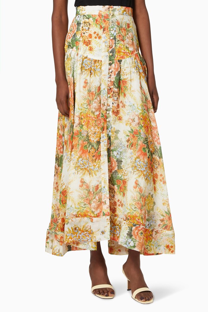 

Sylvia Flared Skirt in Hemp, Orange