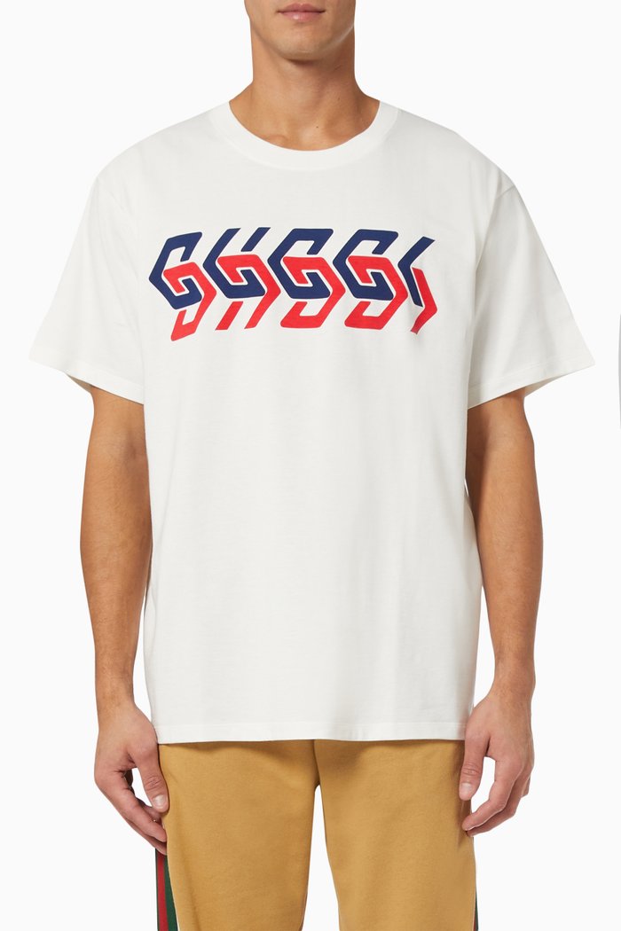 

Gucci Mirror Print T-shirt in Cotton Jersey, Neutral