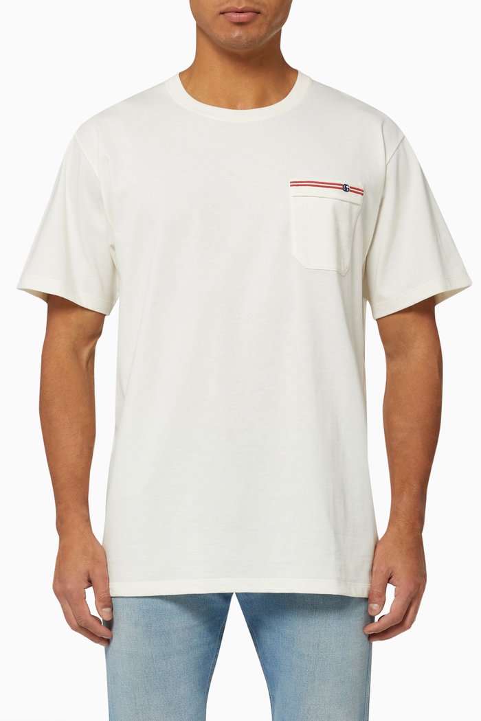 Embroidered T-shirt in Cotton Jersey, Neutral