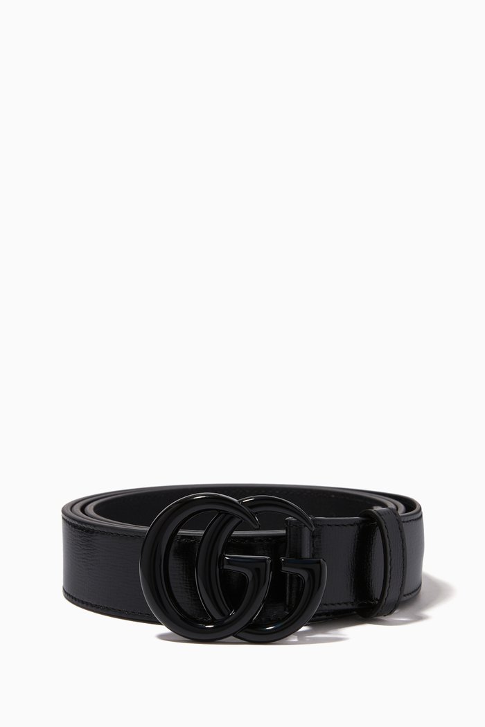 

GG Marmont Thin Belt in Leather, Black