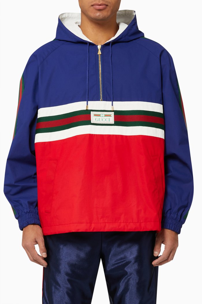 

Windbreaker Jacket in Cotton Canvas, Blue
