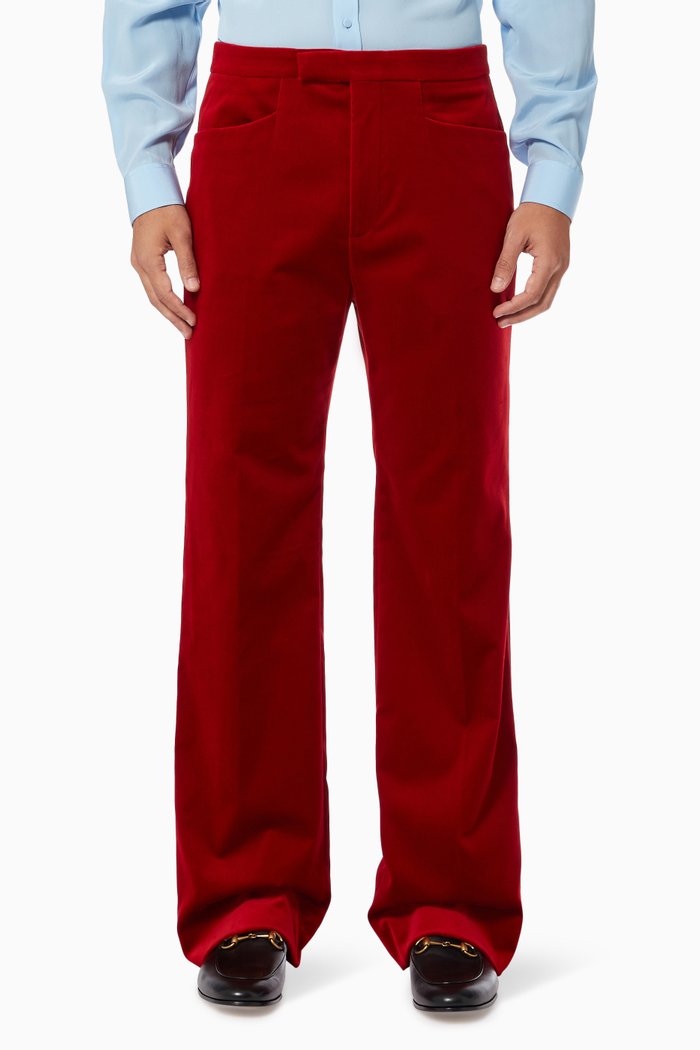 

Pants in Stretch Velvet, Red