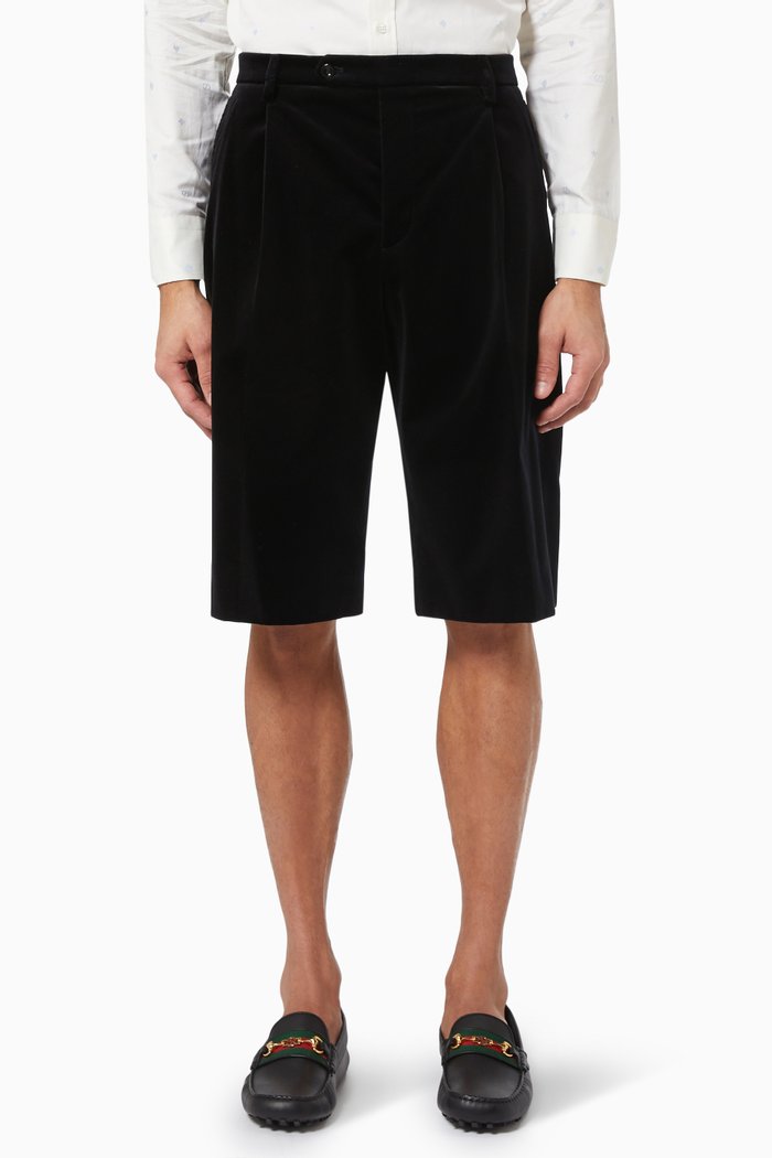 

Shorts in Stretch Velvet, Black