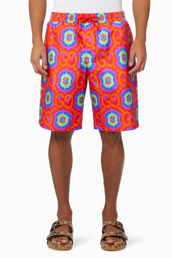 

Interlocking G Swim Shorts in Nylon, Orange