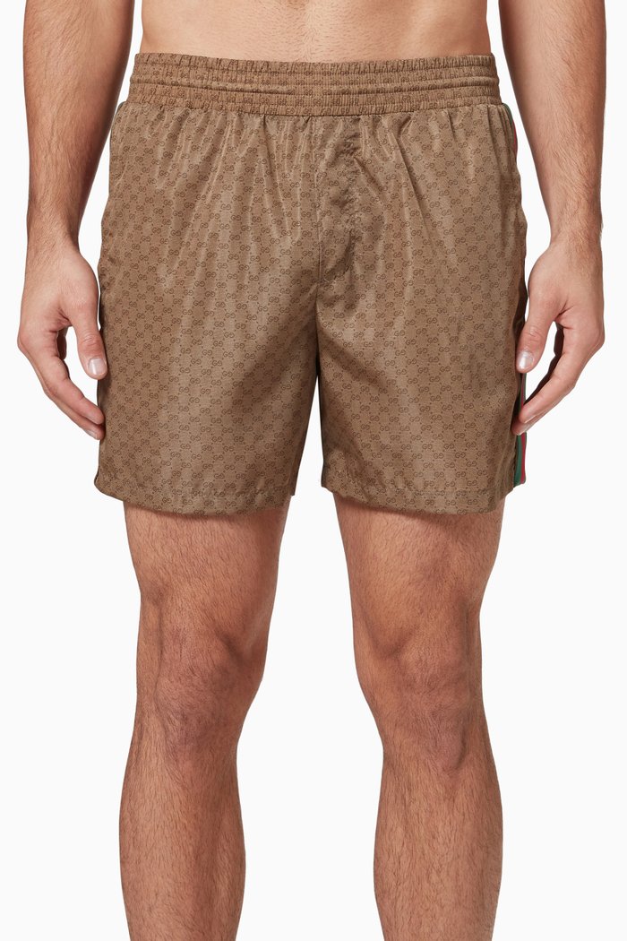 

GG Mignon Swim Shorts in Nylon, Neutral