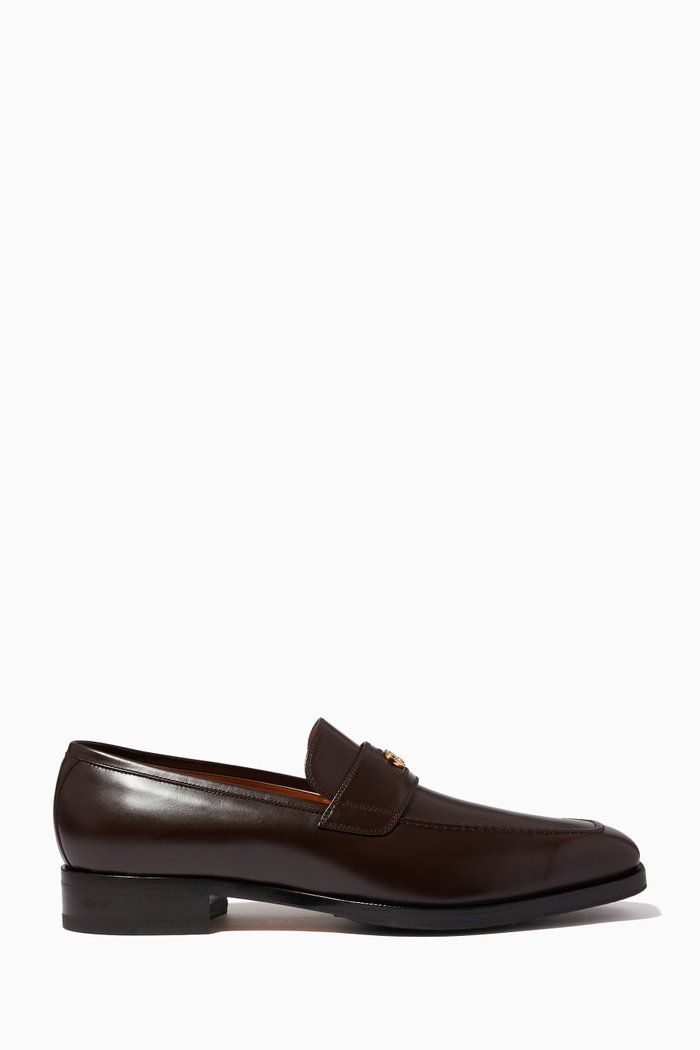 

Interlocking G Loafers in Leather, Brown