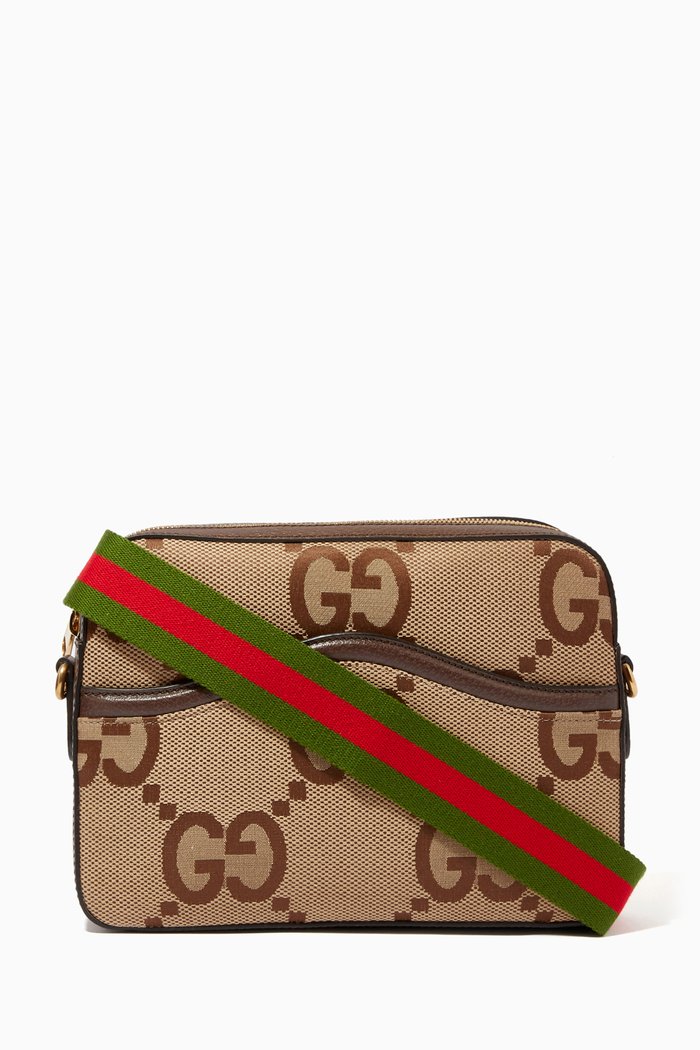 

Jumbo GG Messenger Bag in Canvas, Neutral