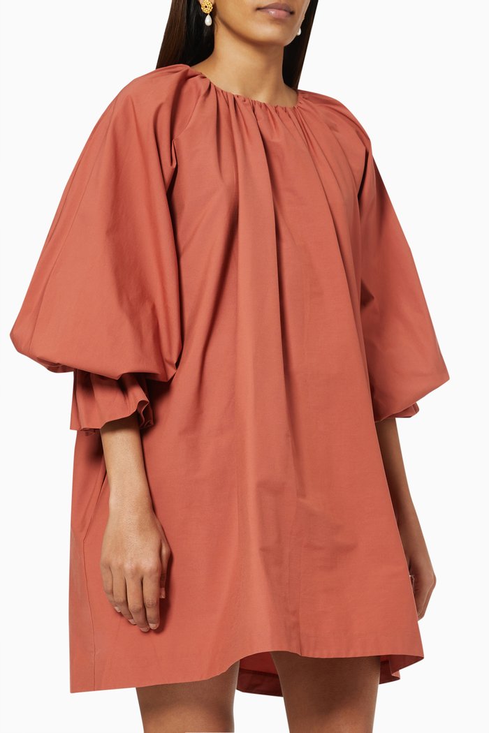 

Marceau Dress in Cotton Poplin, Orange